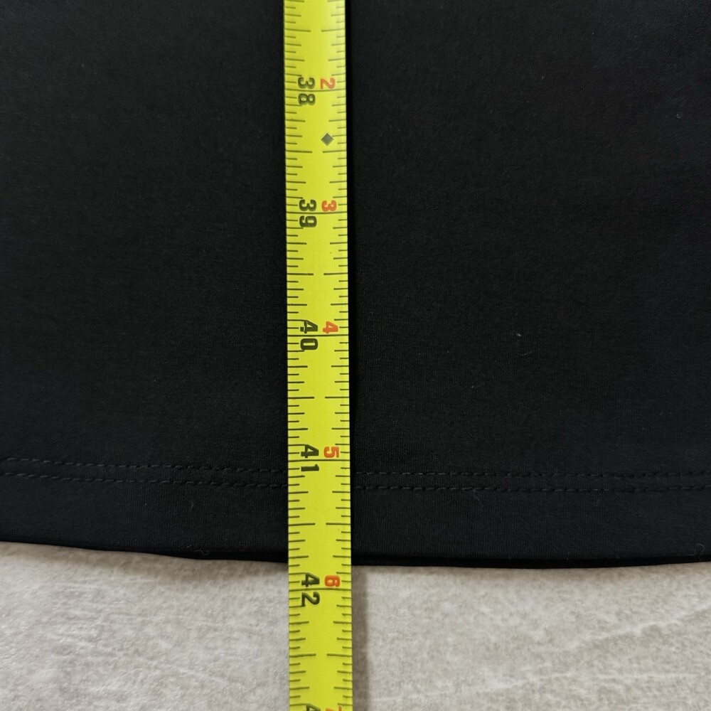 CHICOS Black Swing Dress Stretch V Neck A-Line Classic Minimalist 3/4 Sleeve 1 - Picture 12 of 13